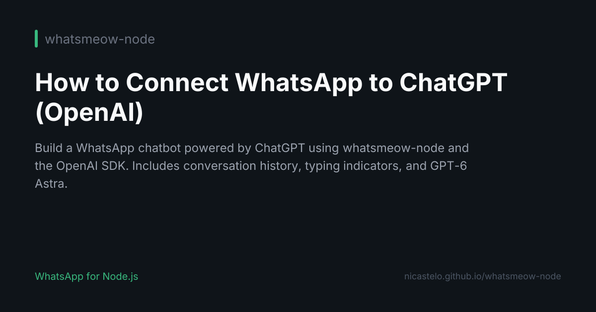 How to Connect WhatsApp to ChatGPT (OpenAI)