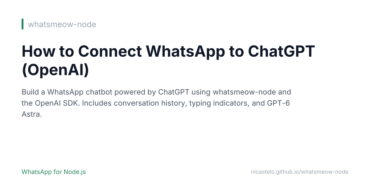 How to Connect WhatsApp to ChatGPT (OpenAI)
