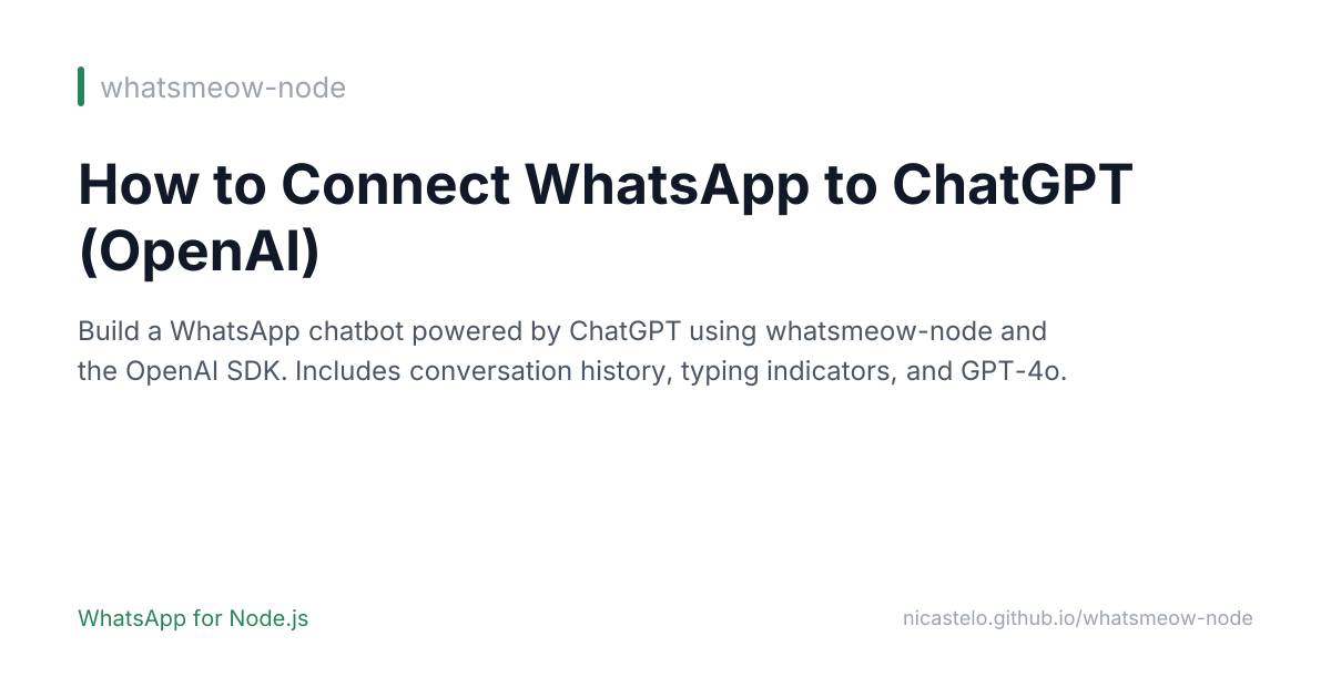 How to Connect WhatsApp to ChatGPT (OpenAI)