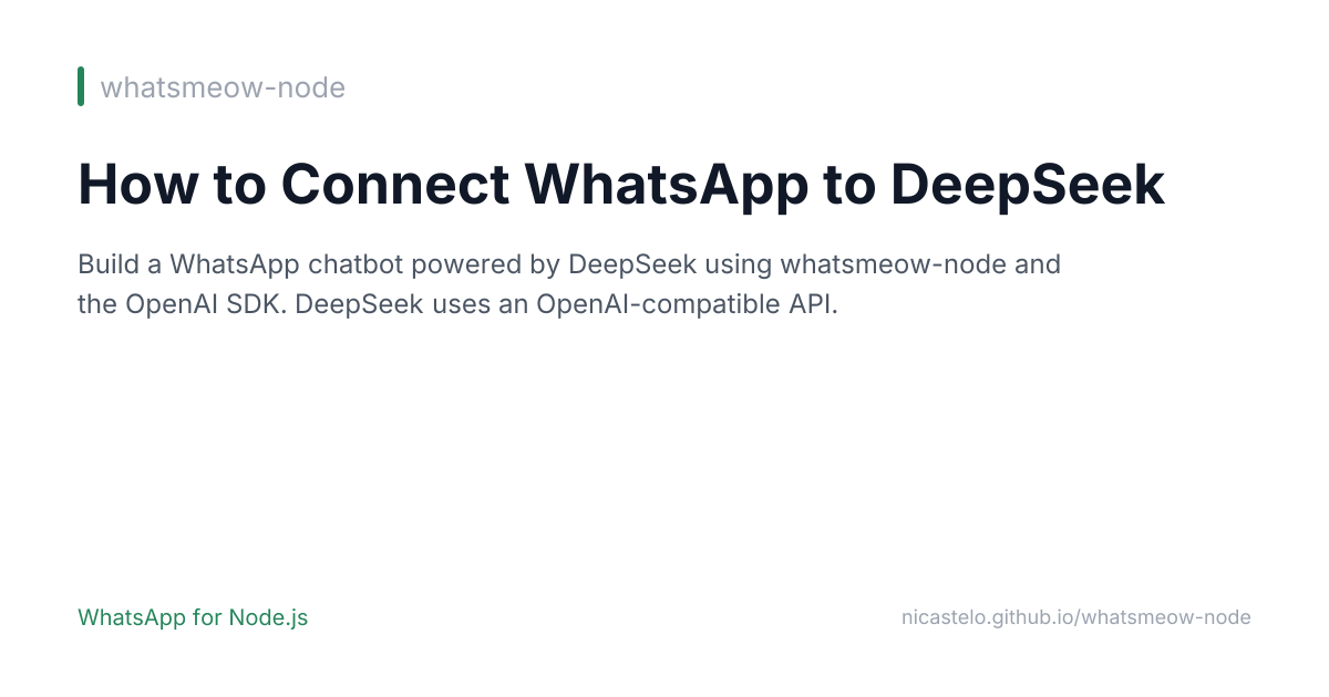 How to Connect WhatsApp to DeepSeek