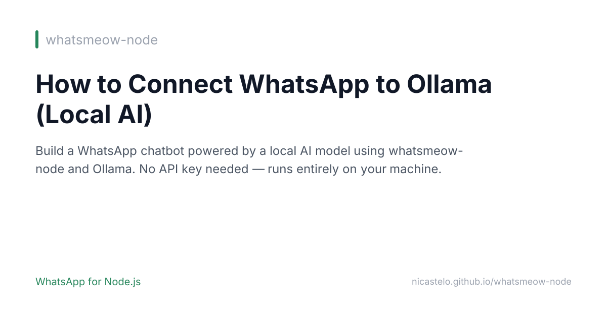How to Connect WhatsApp to Ollama (Local AI)
