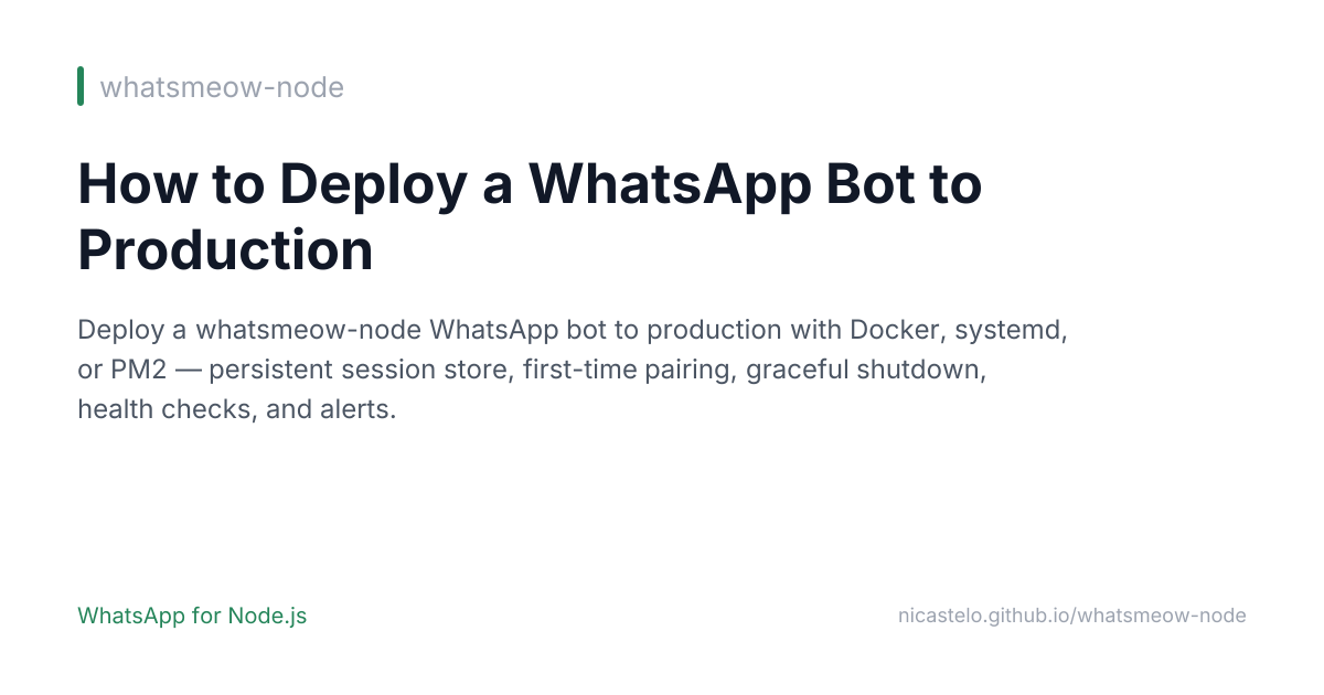 How to Deploy a WhatsApp Bot to Production