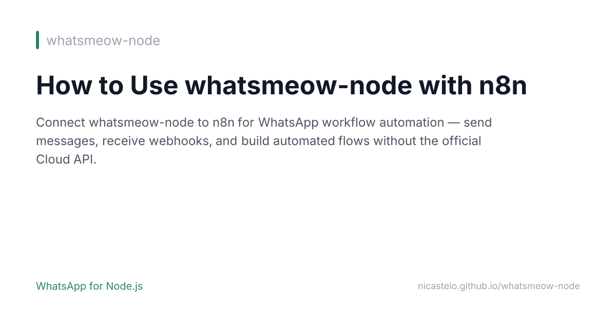 How to Use whatsmeow-node with n8n