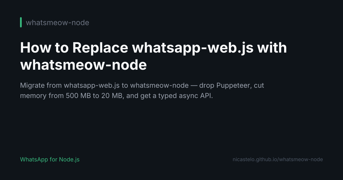 How to Replace whatsapp-web.js with whatsmeow-node