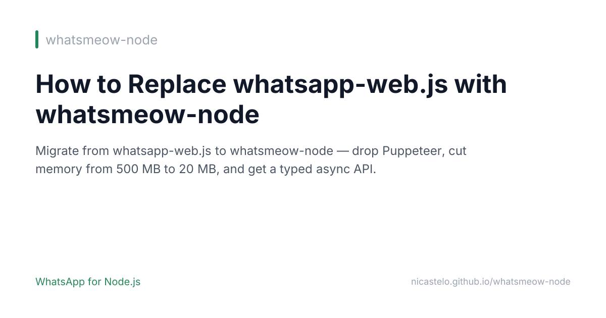 How to Replace whatsapp-web.js with whatsmeow-node