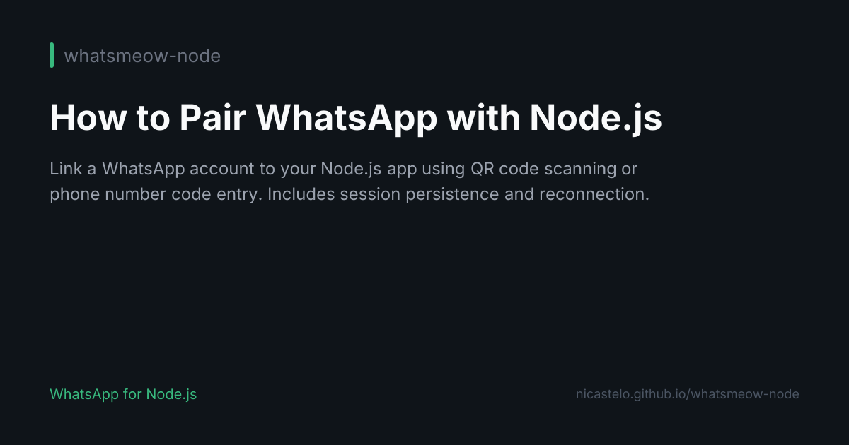How to Pair WhatsApp with Node.js