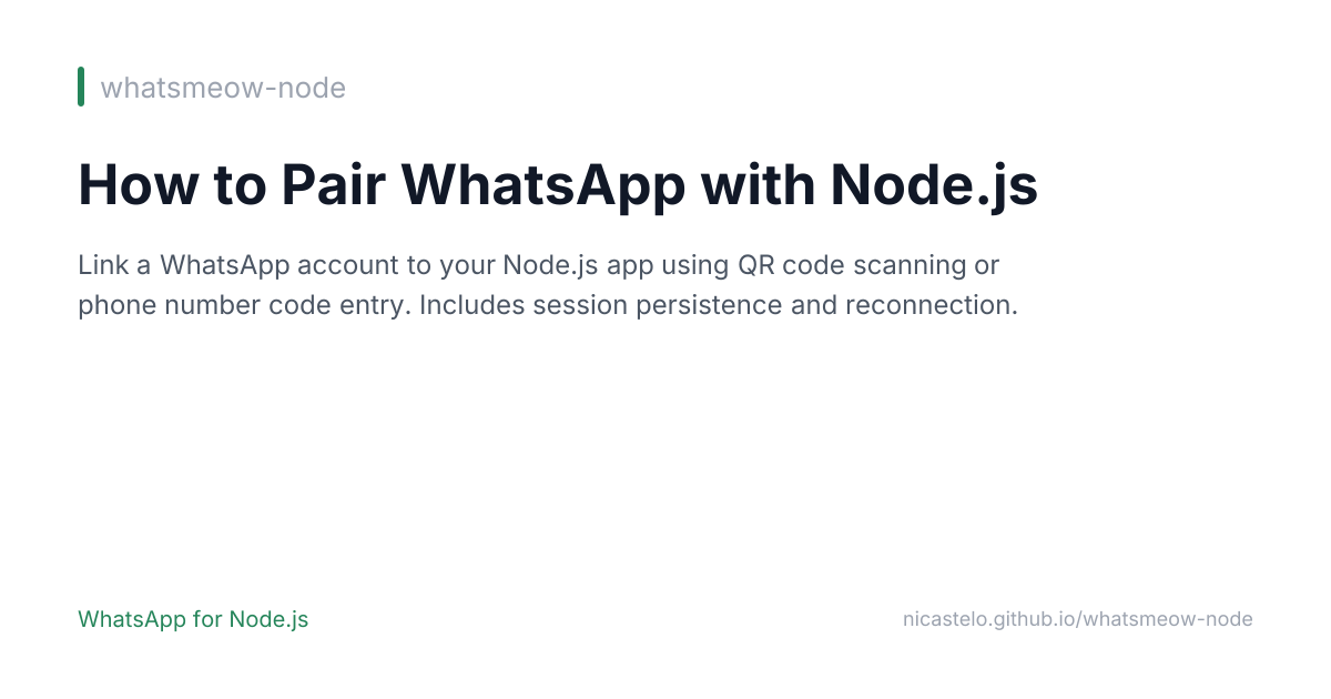 How to Pair WhatsApp with Node.js