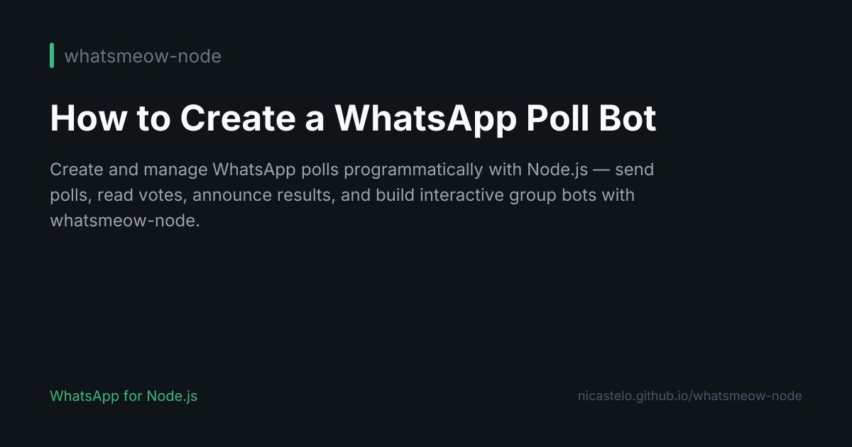 How to Create a WhatsApp Poll Bot