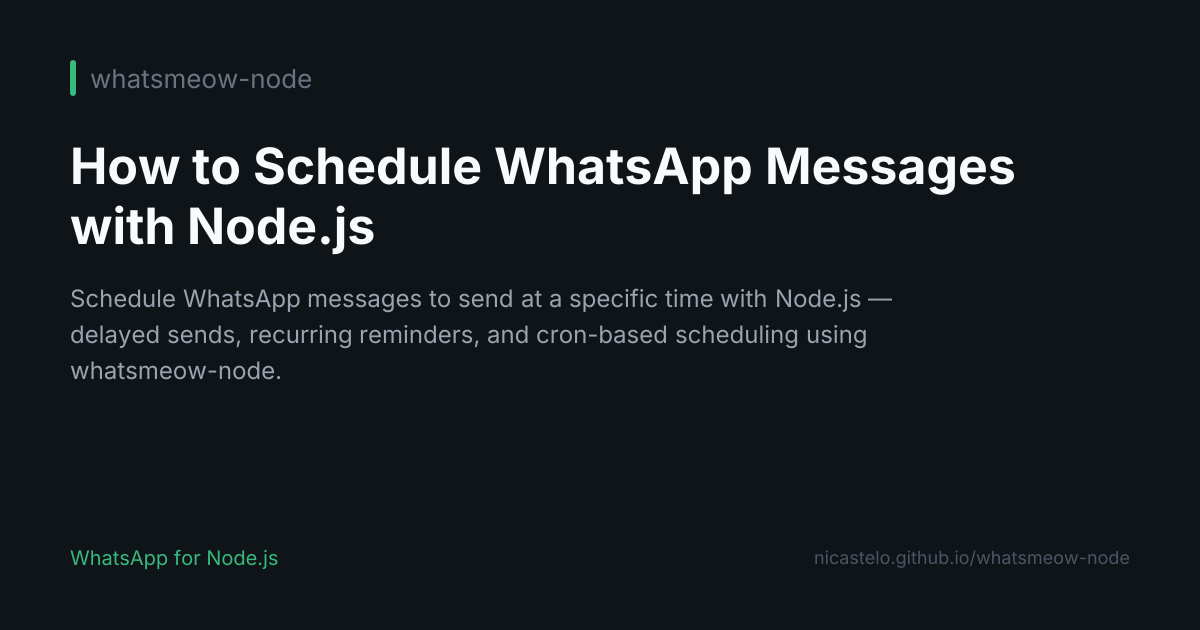 How to Schedule WhatsApp Messages with Node.js