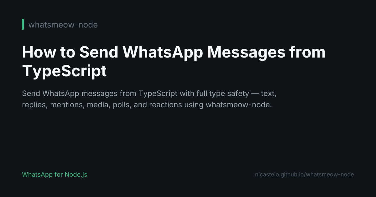 How to Send WhatsApp Messages from TypeScript