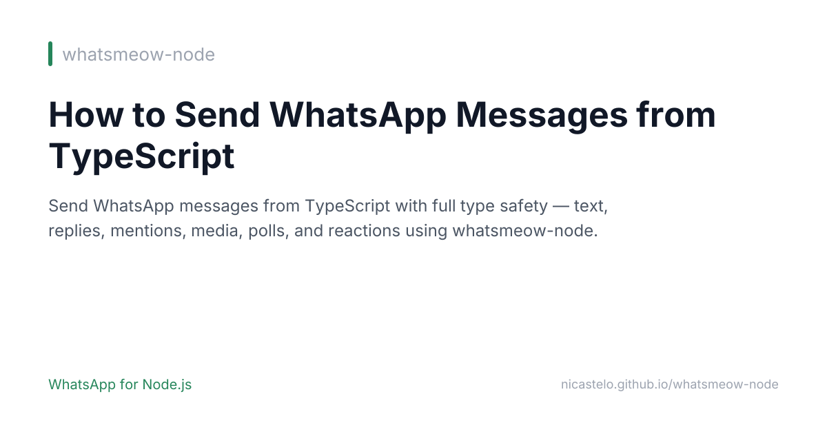 How to Send WhatsApp Messages from TypeScript