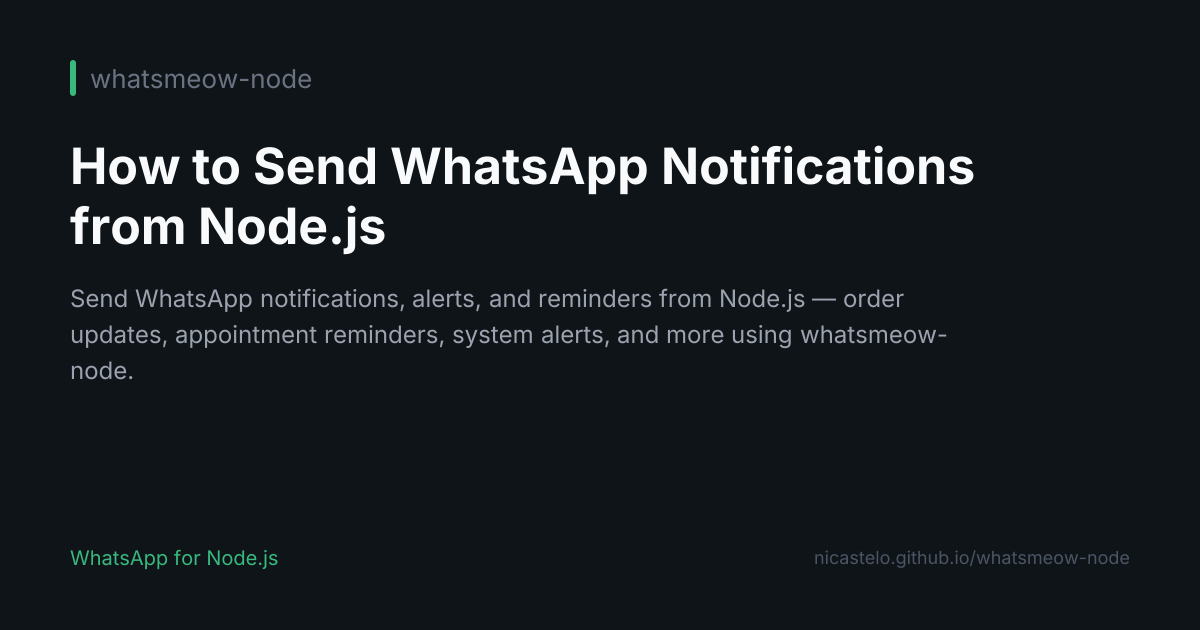 How to Send WhatsApp Notifications from Node.js
