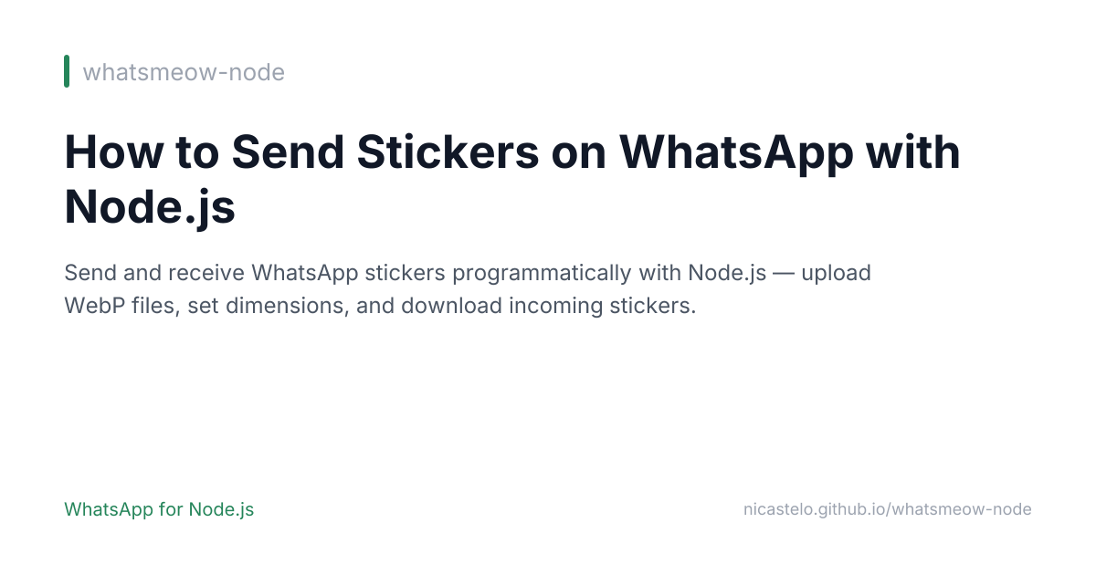 How to Send Stickers on WhatsApp with Node.js