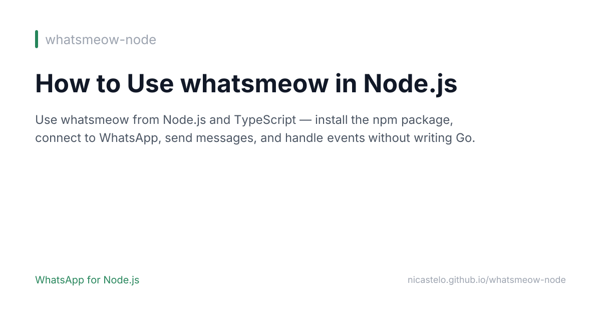 How to Use whatsmeow in Node.js