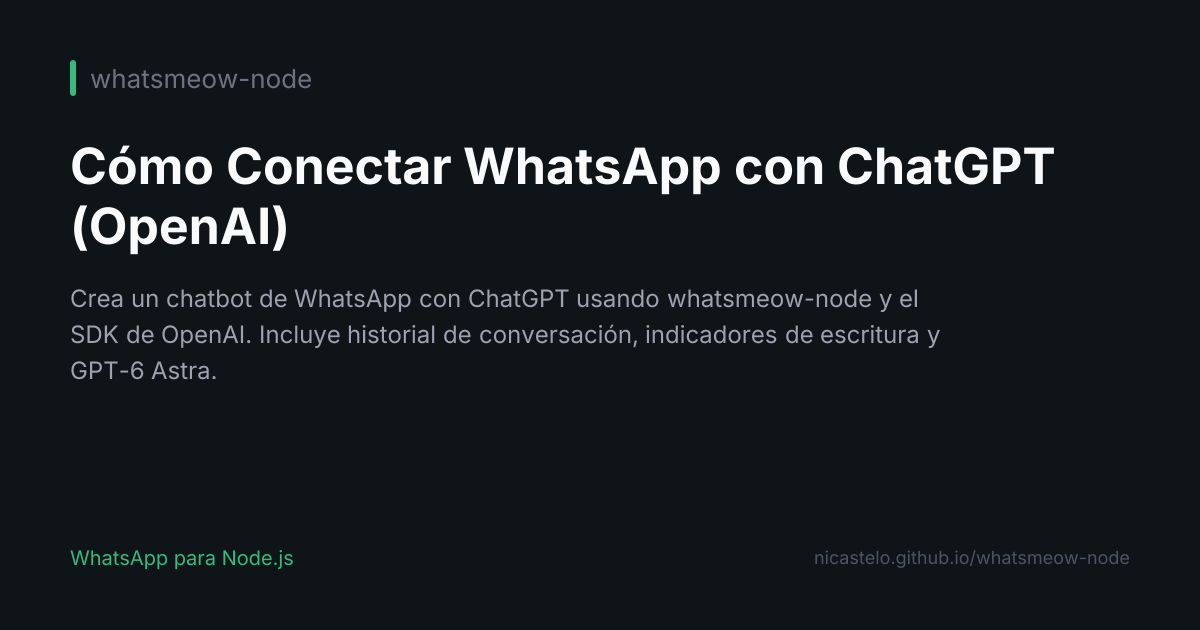 Cómo Conectar WhatsApp con ChatGPT (OpenAI)