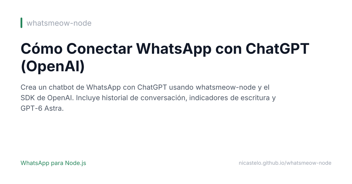 Cómo Conectar WhatsApp con ChatGPT (OpenAI)