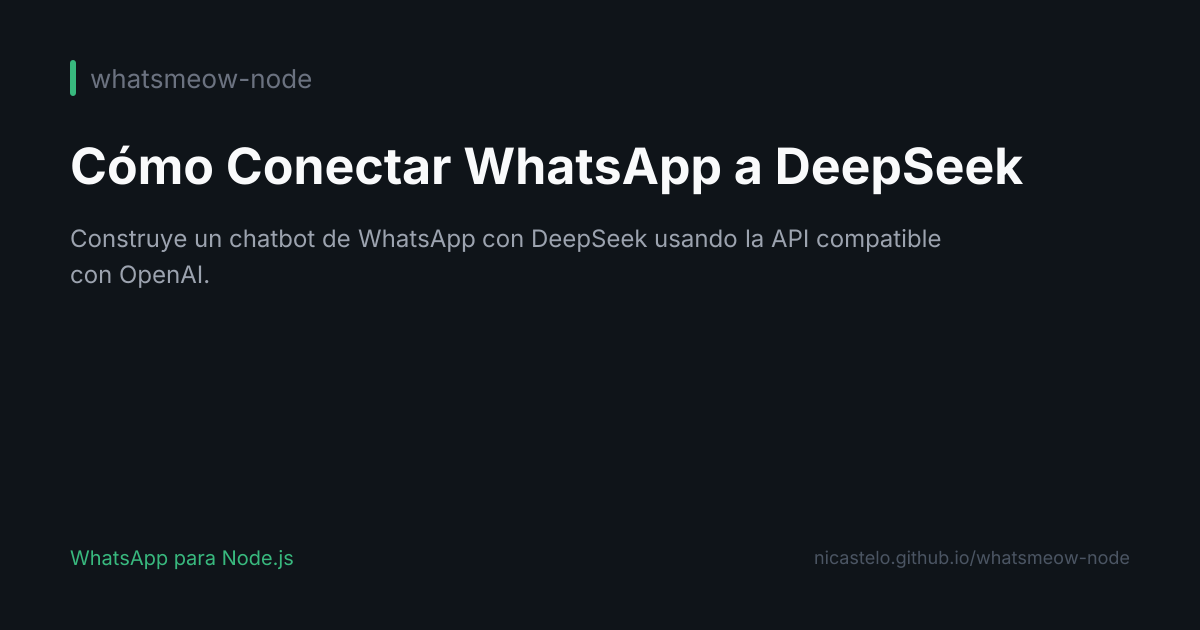 Cómo Conectar WhatsApp con DeepSeek