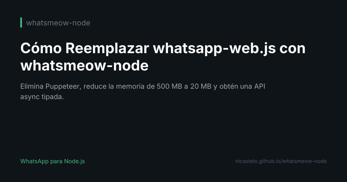 Cómo Reemplazar whatsapp-web.js con whatsmeow-node