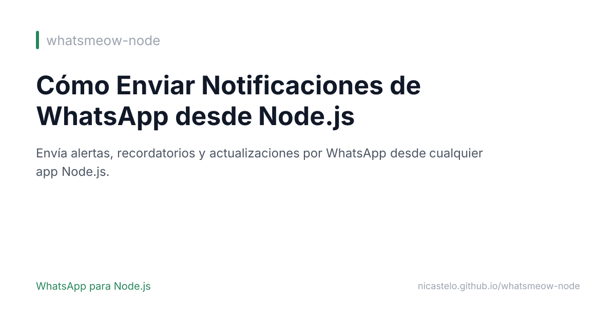 Cómo Enviar Notificaciones de WhatsApp desde Node.js
