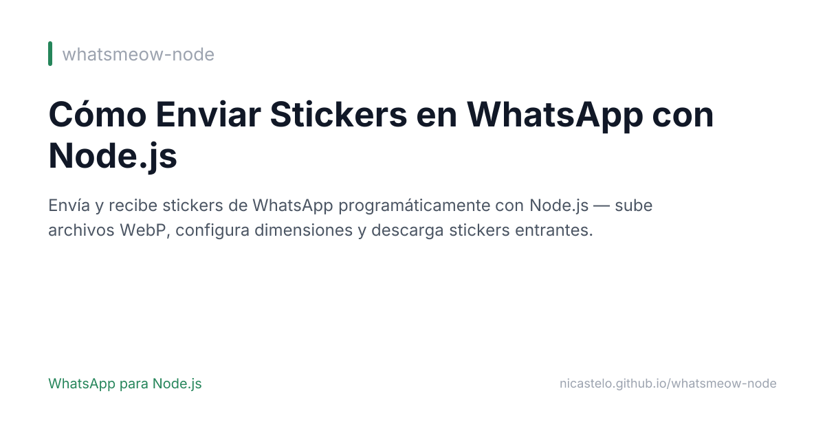 Cómo Enviar Stickers en WhatsApp con Node.js