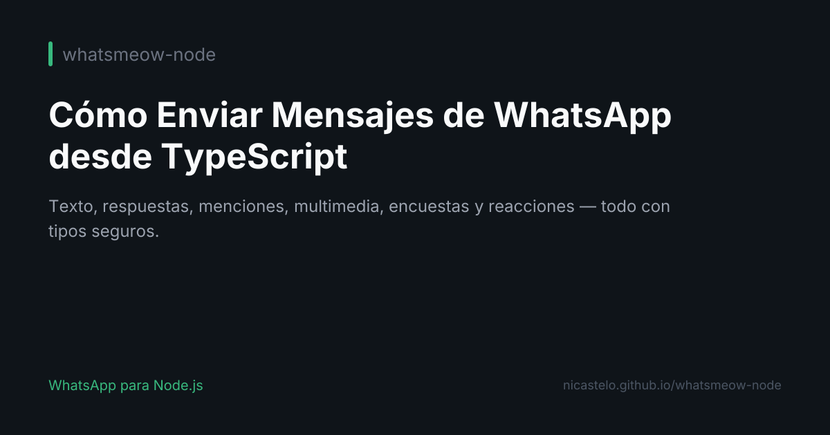 Enviar Mensajes desde TypeScript