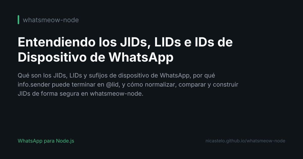 JIDs, LIDs e IDs de Dispositivo