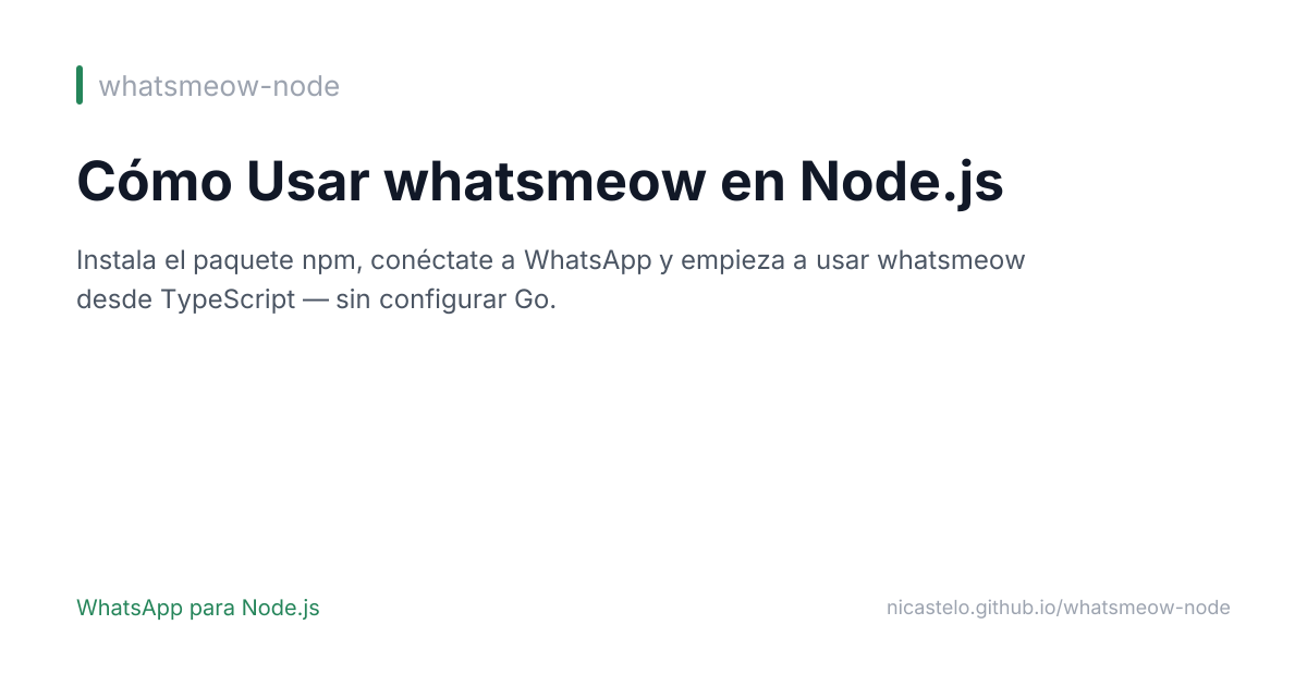 Usar whatsmeow en Node.js