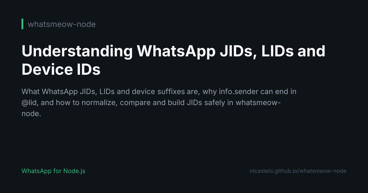 JIDs, LIDs & Device IDs