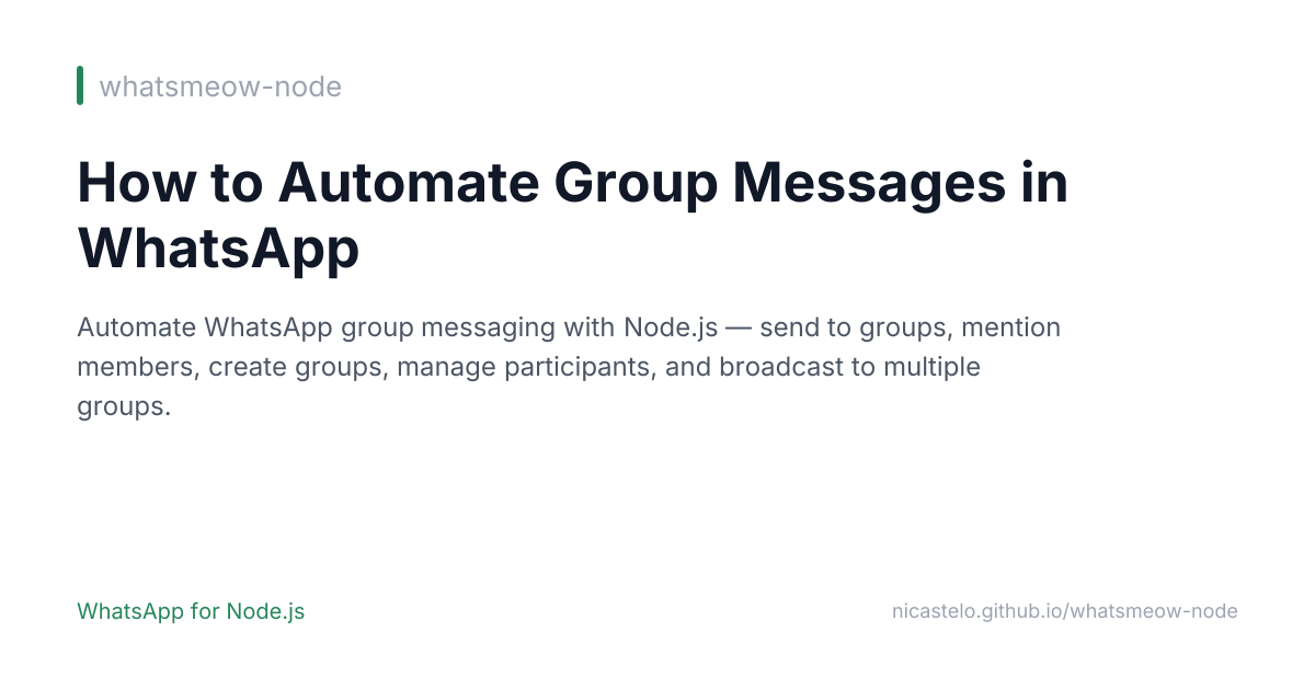 Automate Group Messages