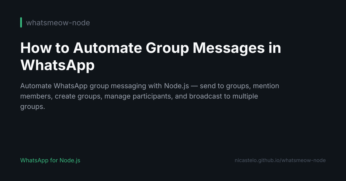Automate Group Messages