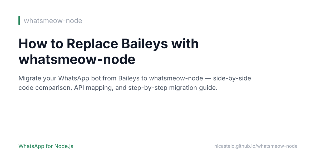 Migrate from Baileys