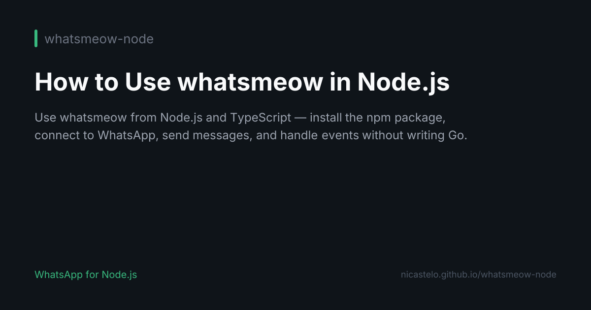 Use whatsmeow in Node.js