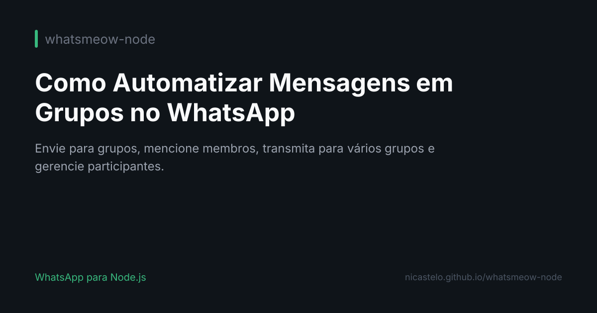 Como Automatizar Mensagens em Grupos do WhatsApp