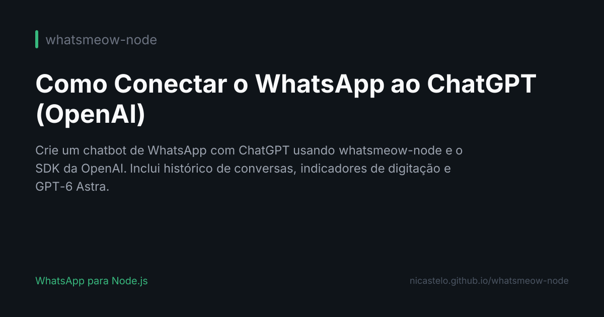 Como Conectar o WhatsApp ao ChatGPT (OpenAI)