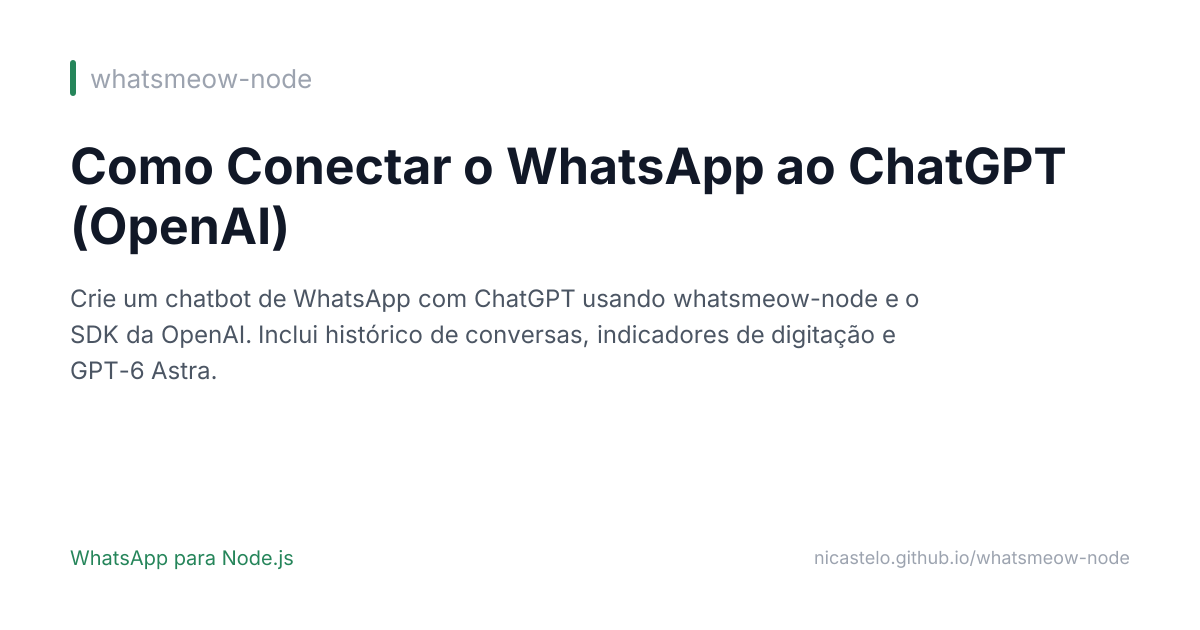 Como Conectar o WhatsApp ao ChatGPT (OpenAI)
