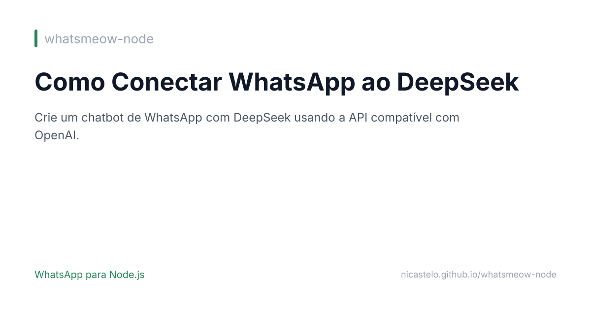 Como Conectar o WhatsApp ao DeepSeek