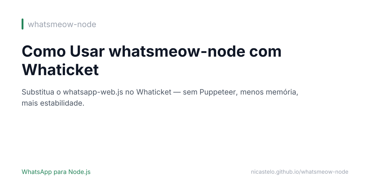 Como Usar o whatsmeow-node com Whaticket