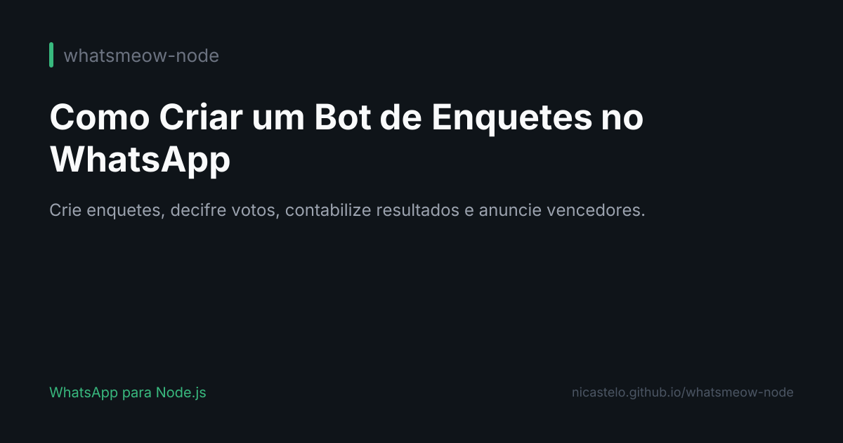 Como Criar um Bot de Enquete no WhatsApp