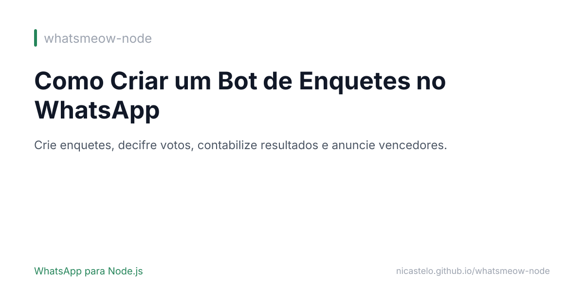 Como Criar um Bot de Enquete no WhatsApp