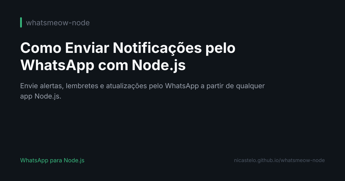 Como Enviar Notificações pelo WhatsApp com Node.js