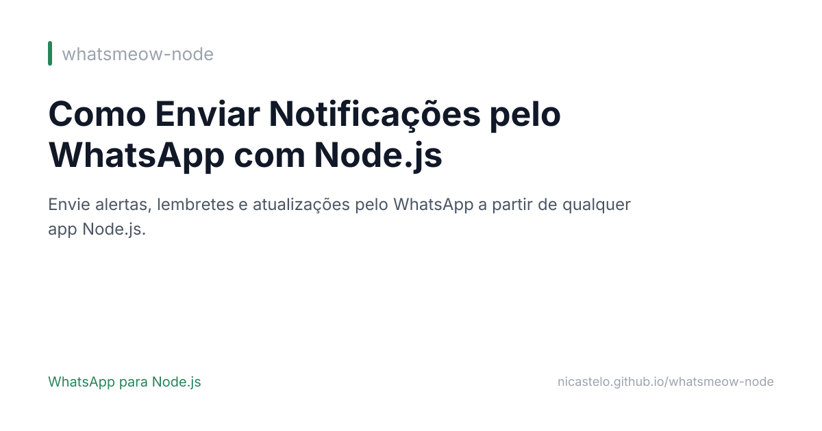 Como Enviar Notificações pelo WhatsApp com Node.js