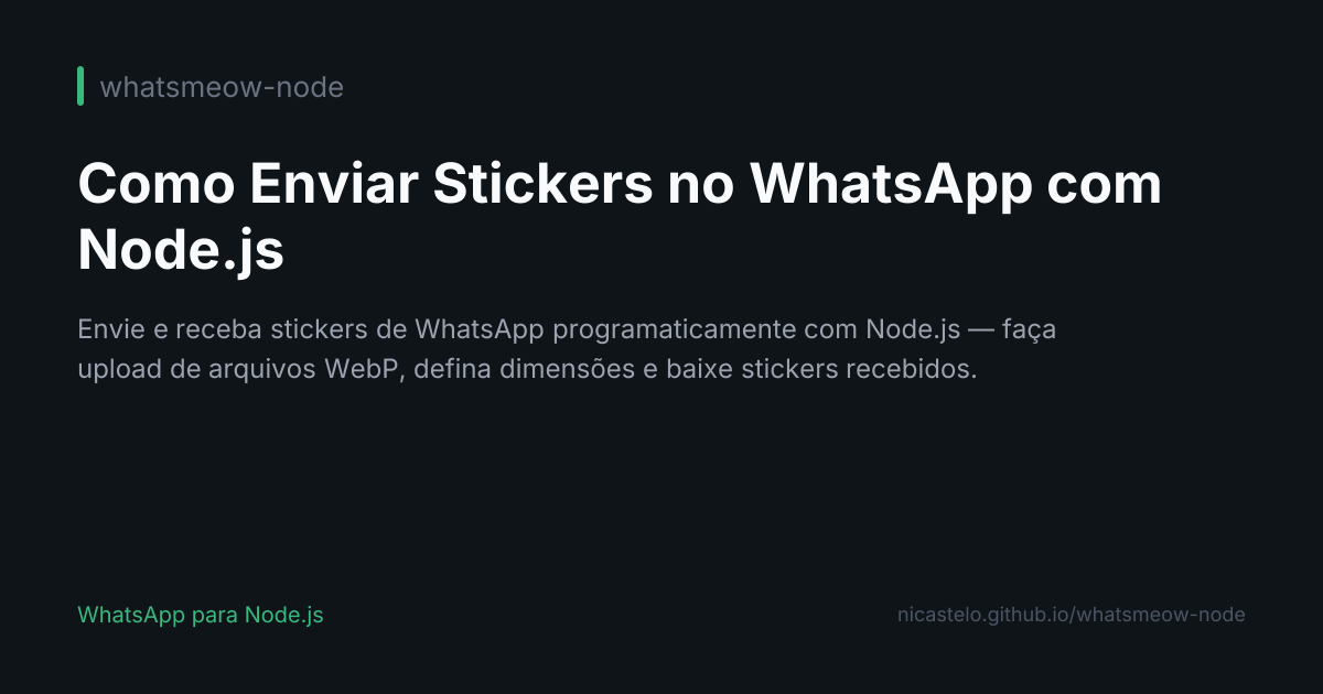 Como Enviar Stickers no WhatsApp com Node.js
