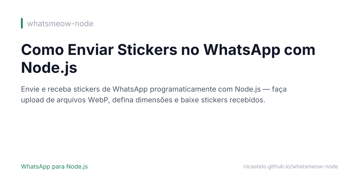 Como Enviar Stickers no WhatsApp com Node.js