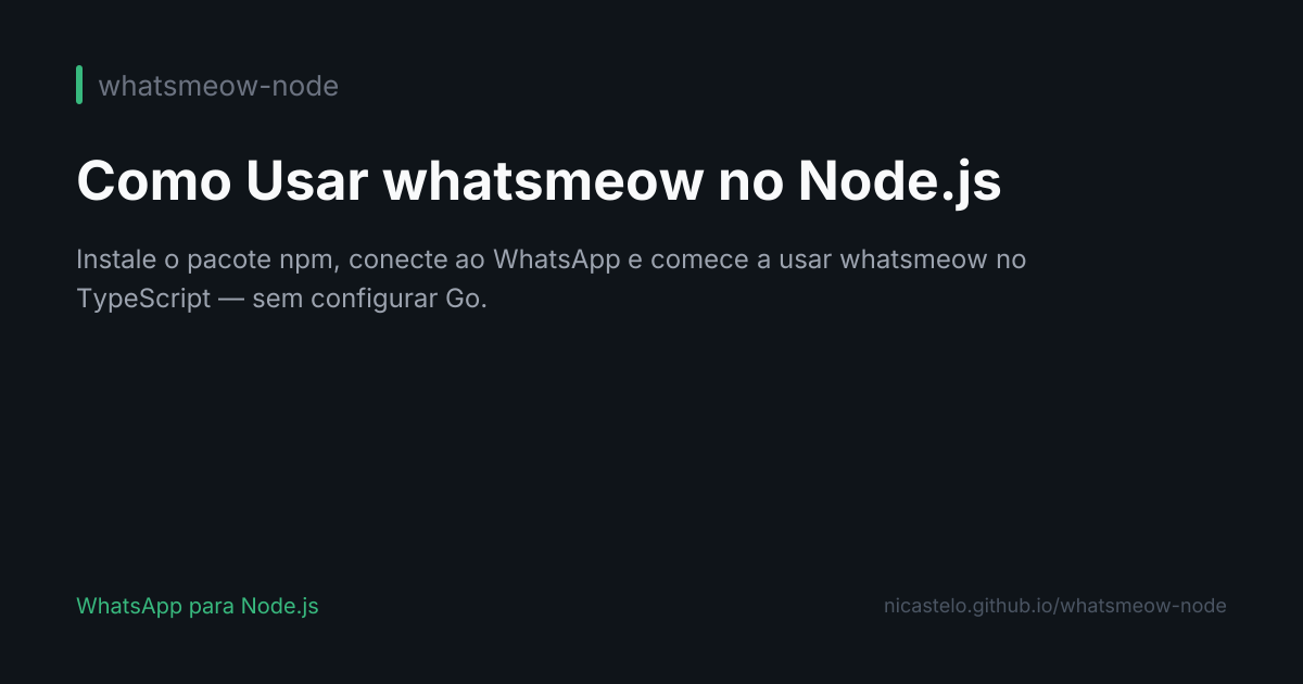 Como Usar o whatsmeow no Node.js