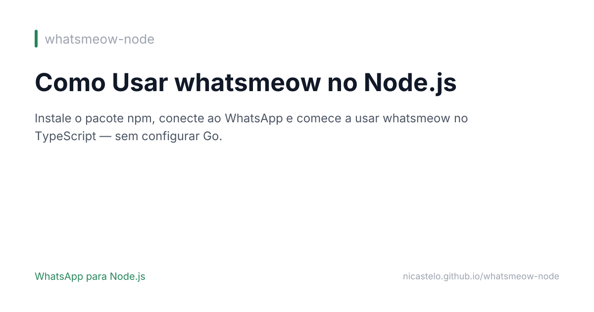 Como Usar o whatsmeow no Node.js