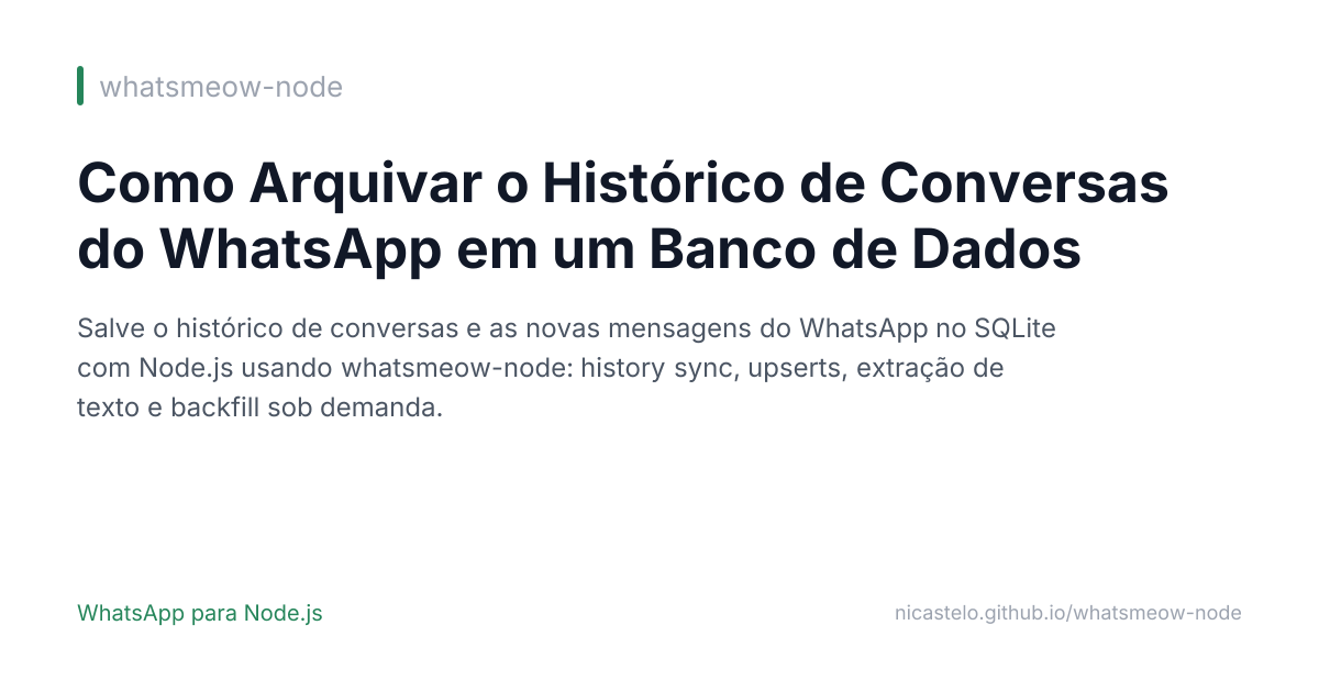 Arquivar Histórico de Conversas