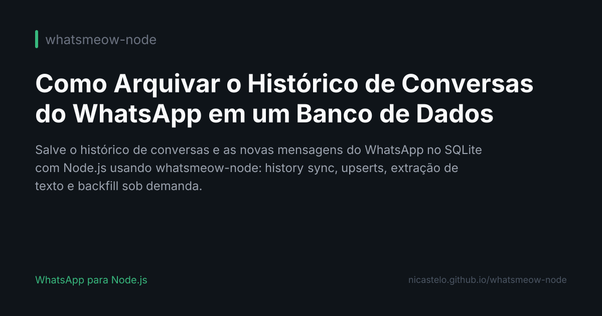 Arquivar Histórico de Conversas