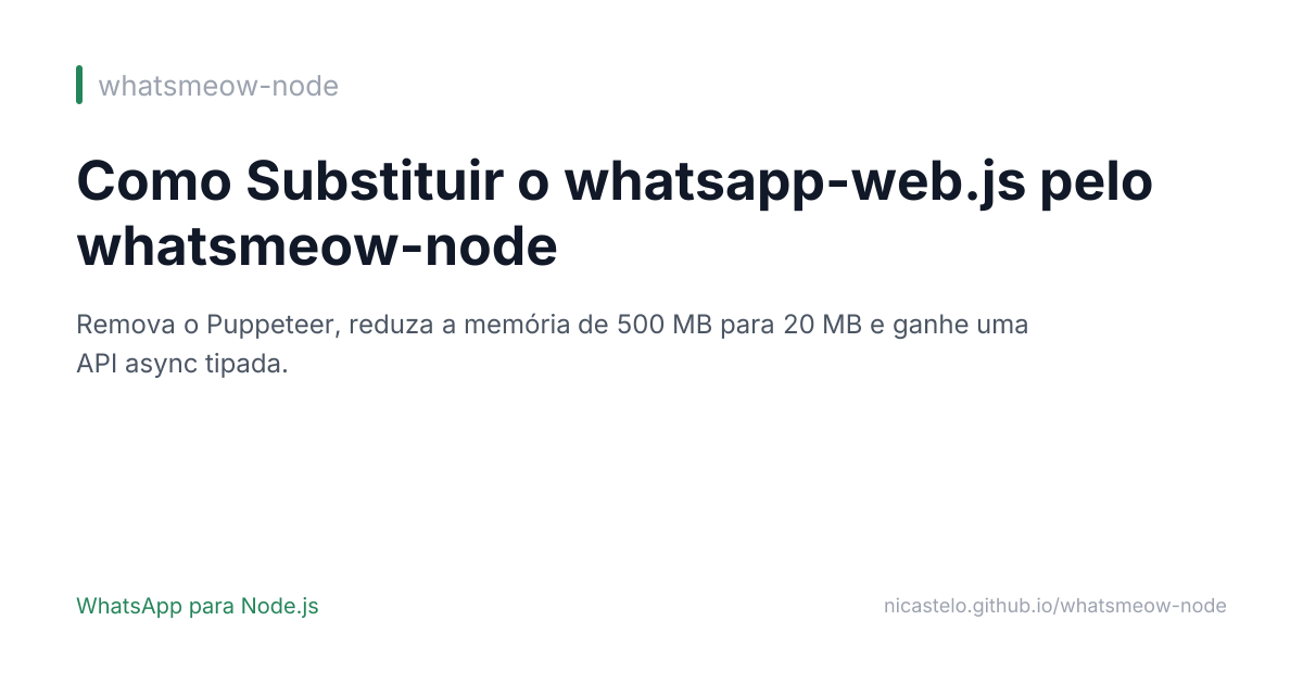 Migrar do whatsapp-web.js