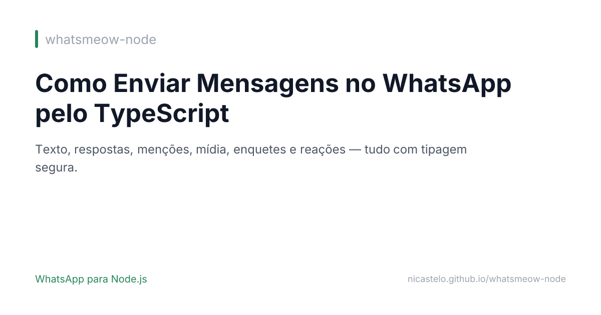 Enviar Mensagens pelo TypeScript