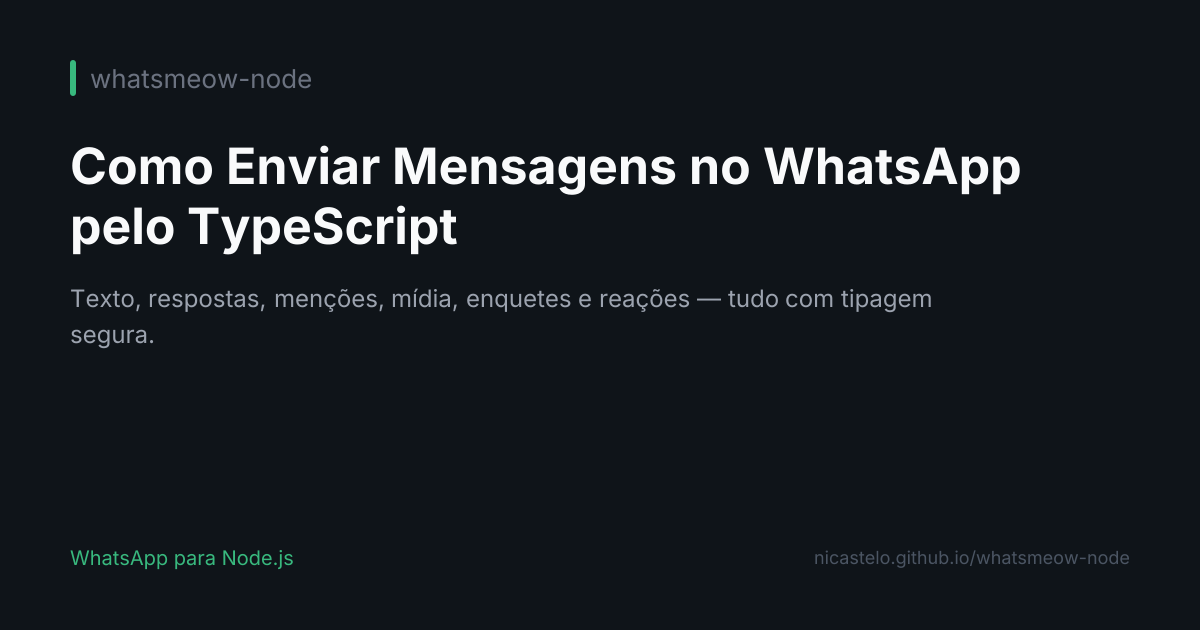 Enviar Mensagens pelo TypeScript